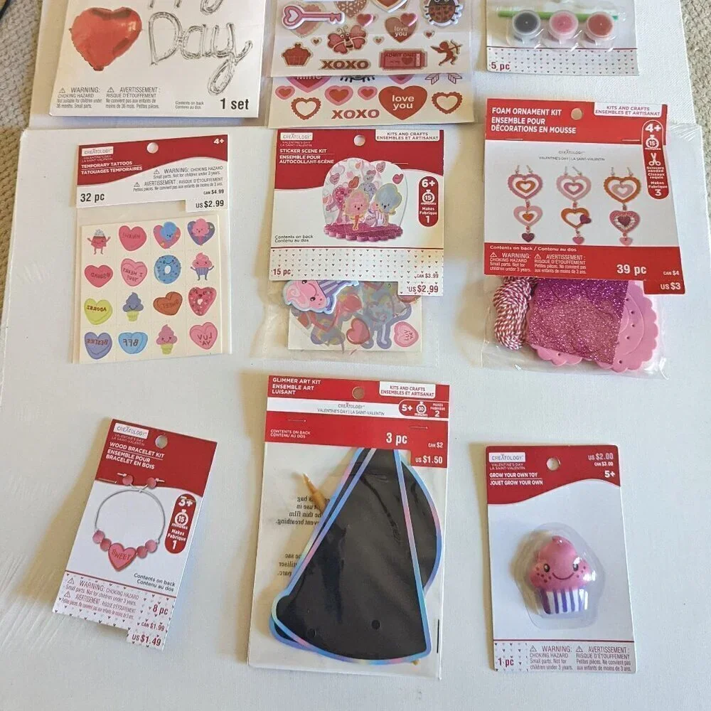 NWT Lot 9 Valentine Galentine Day Crafts Balloon Stickers Bundle Michael's Party